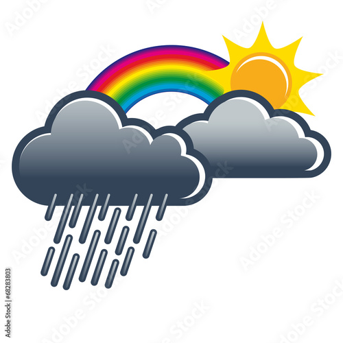 Regenbogen, Schauer, Wolkenbruch, Illustration