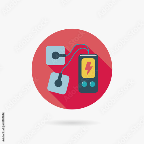 Electric massage flat icon with long shadow