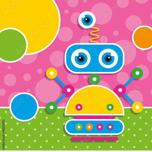 cute robot greeting card