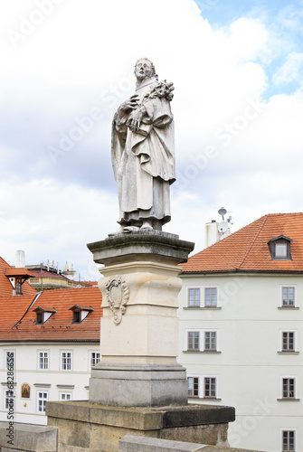 Statue of St. Philip Benitius. Charles Bridge in Prague.