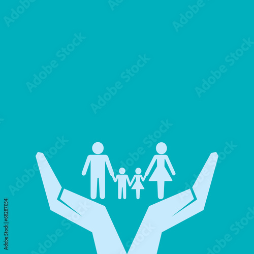 secure or save family under hand concept vector