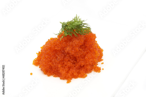 Hill red caviar on white background
