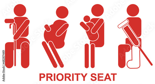 Priority seats, sign