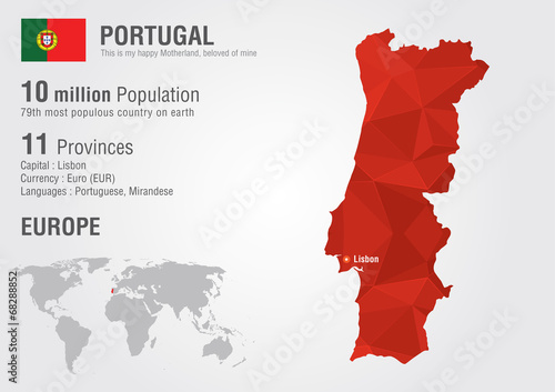 Map of Portugal color ǀ Maps of all cities and countries for your wall