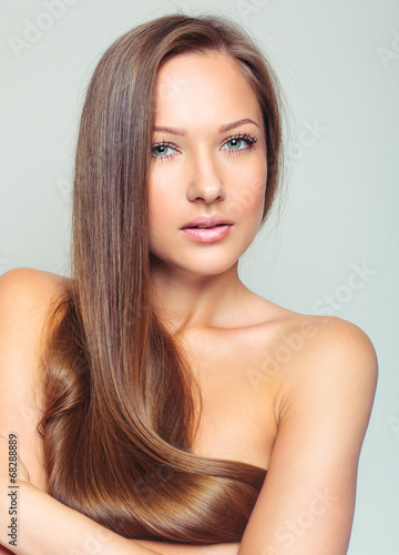 Beautiful Woman with Healthy Long Hair