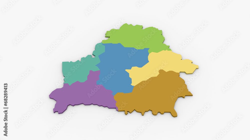 Naklejka premium Карта областей Беларуси