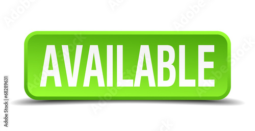 available green 3d realistic square isolated button