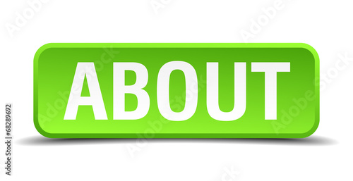 About green 3d realistic square isolated button