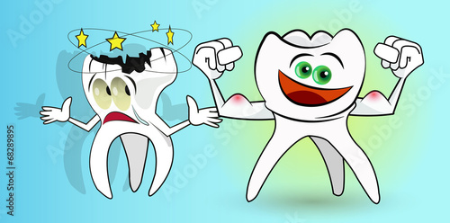 vector winking happy smiling tooth