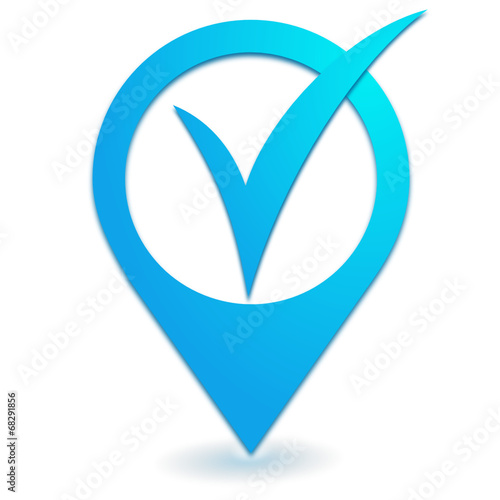 valider sur symbole localisation bleu