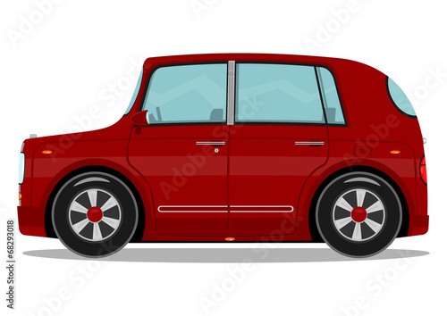 Funny red car. Vector illustration © norsob