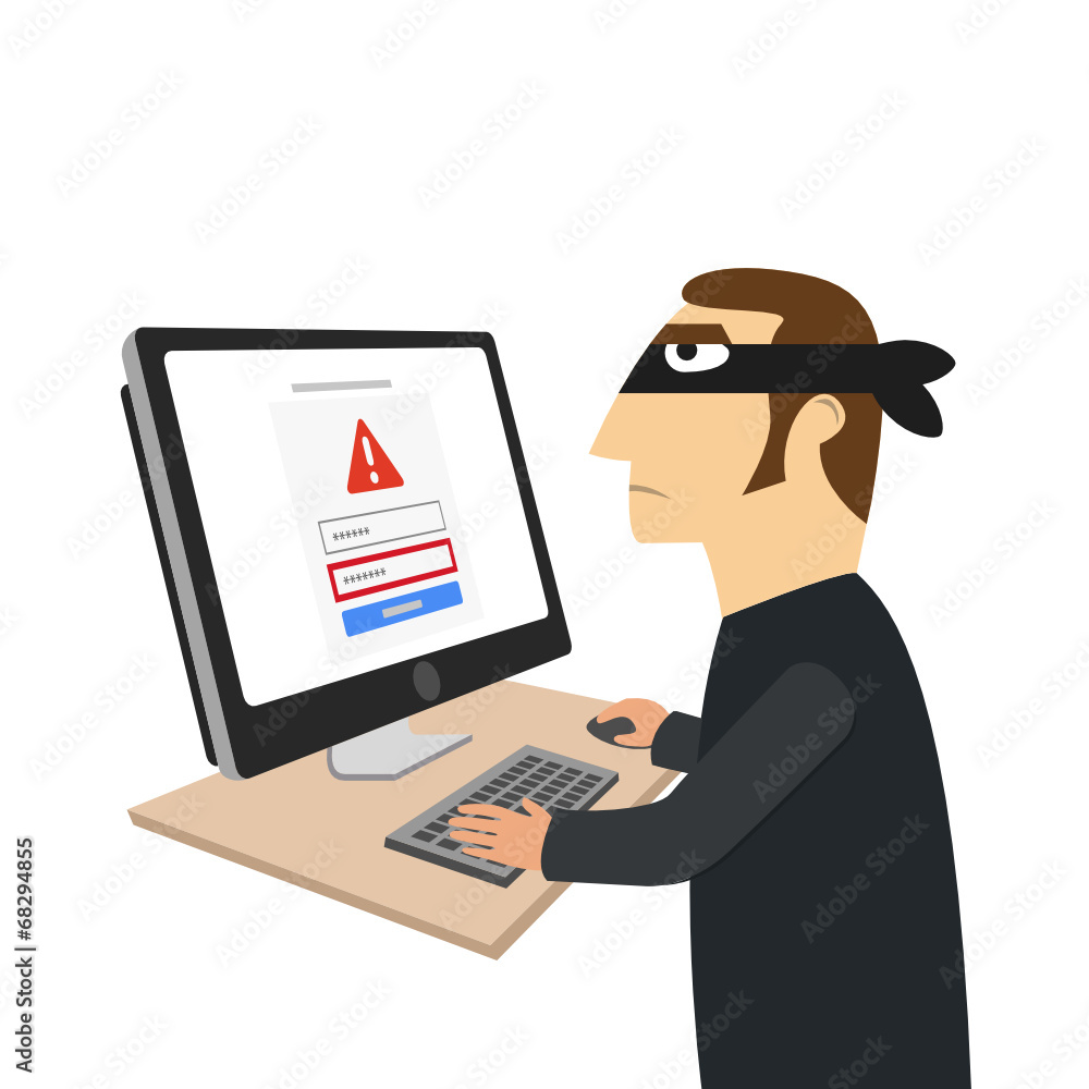 Hacker stealing sensitive data on computer - Concept hacking Hacker stealing sensitive data on computer - Concept hacking