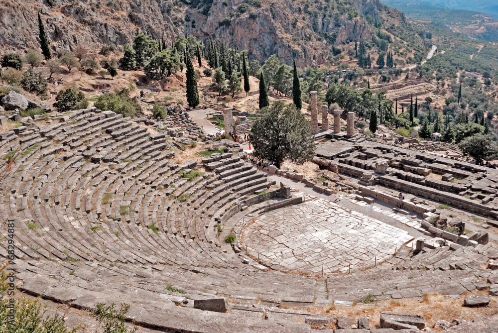 Temple of Apollo and the theater at Delphi oracle archaeological