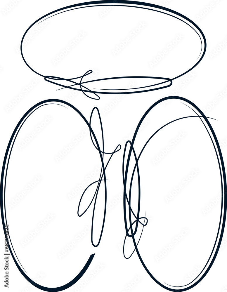 Beautiful collection of oval frames. Vector