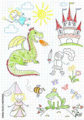 Vector sketches with characters of fairy-tales