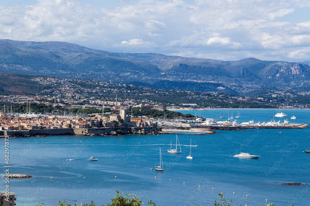 Antibes, France. Old town and mountains