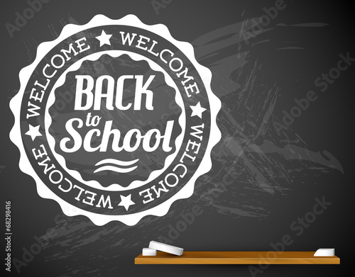 Back to school vector white illustration on a chalkboard