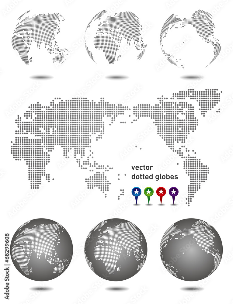 グローバルイメージ 地球 ドット素材 Stock ベクター Adobe Stock