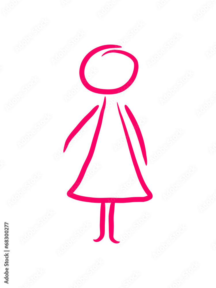 Kleines Mädchen Frau Strichmännchen StockIllustration Adobe Stock