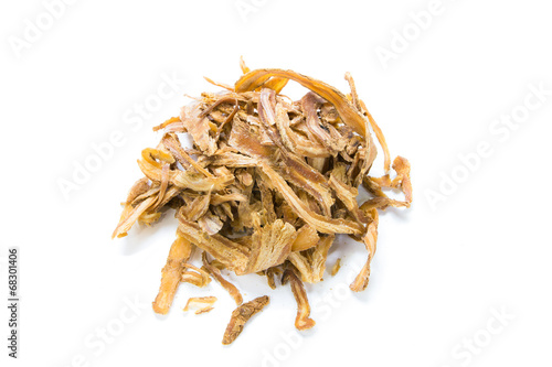 angelica sinensis,dang gui on white background