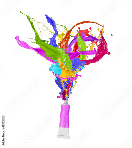 Colored paint, abstract shapes