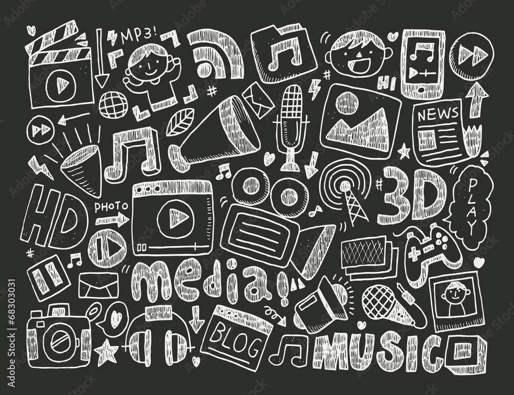 doodle media background doodle media background