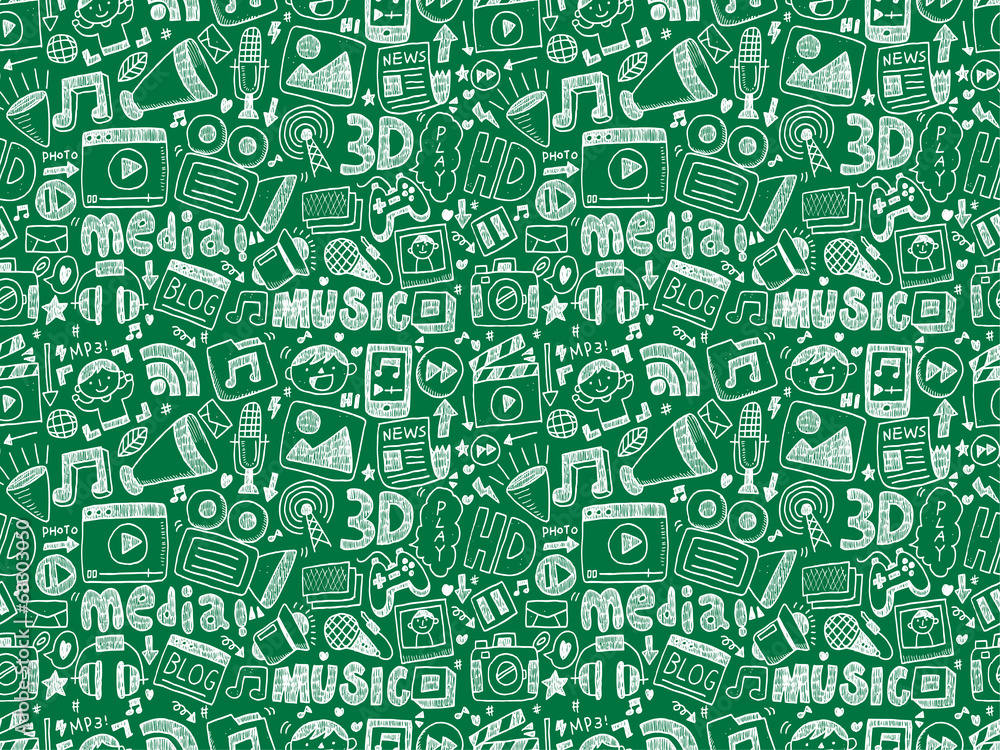 seamless doodle media pattern seamless doodle media pattern