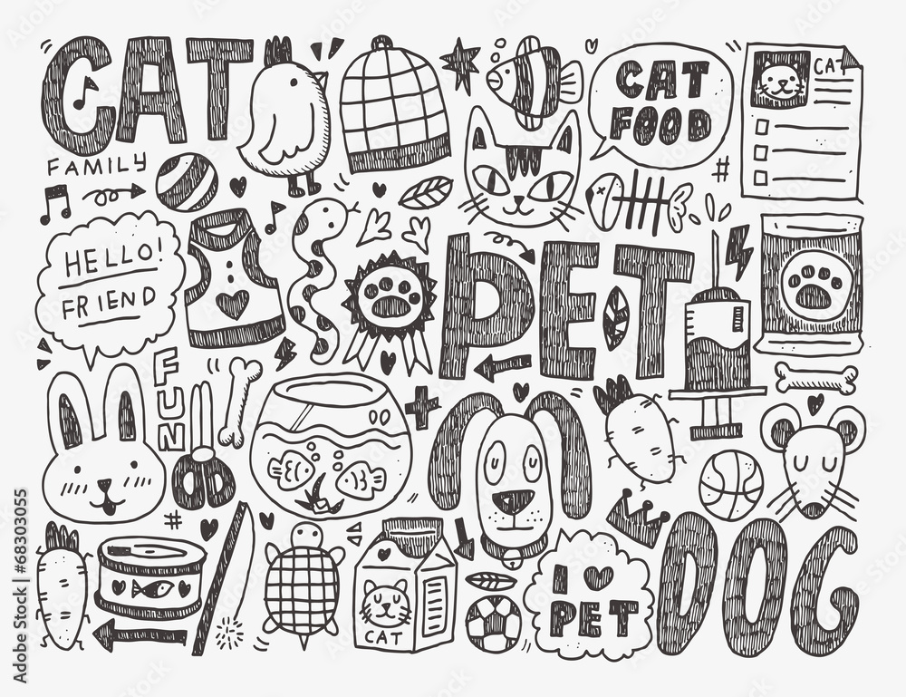 doodle pet background doodle pet background