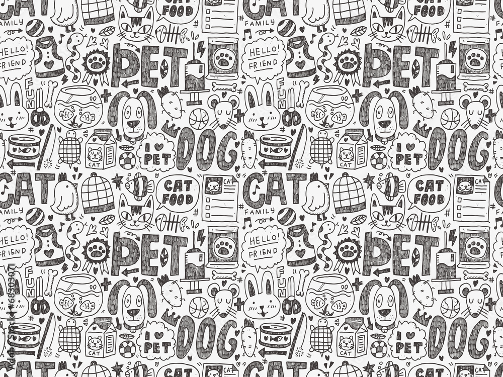 seamless doodle pet pattern seamless doodle pet pattern