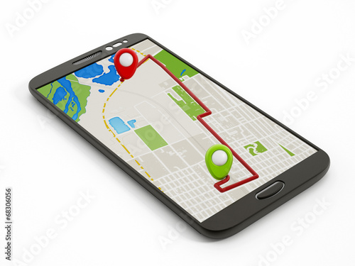 Navigation map on smartphone