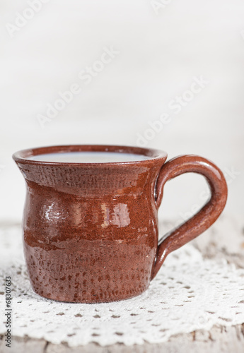 Fresh milk in ceramic mug