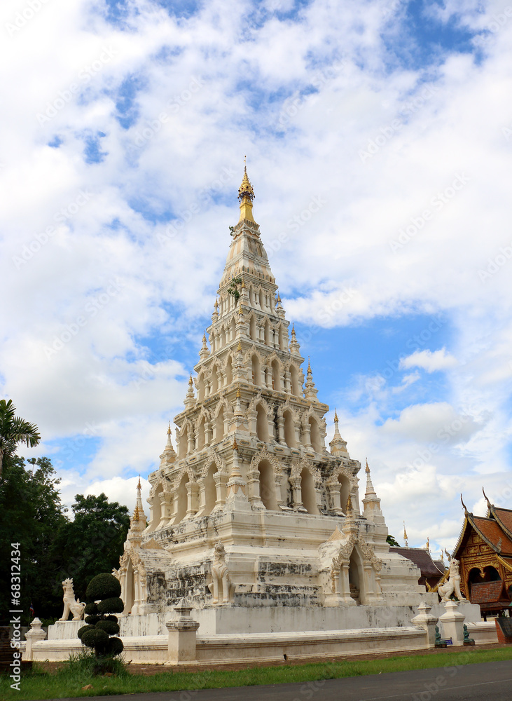 Pagoda at ancient buddhist temple  Chiangmai Thailand.