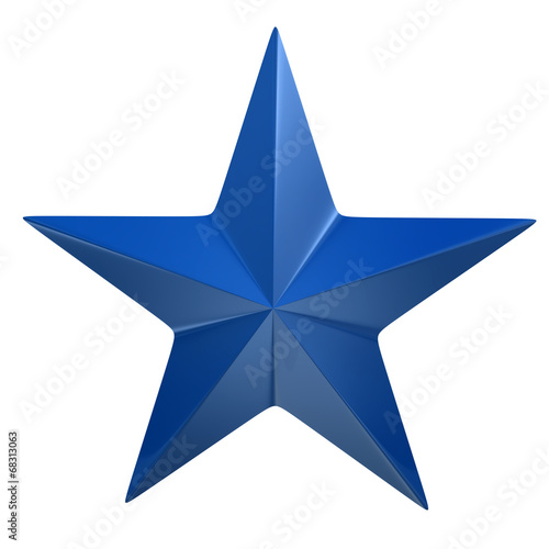 Blue star isolated on white background