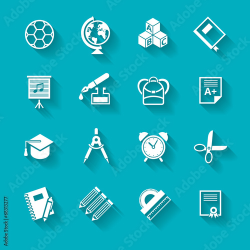 Set of school and education icons.