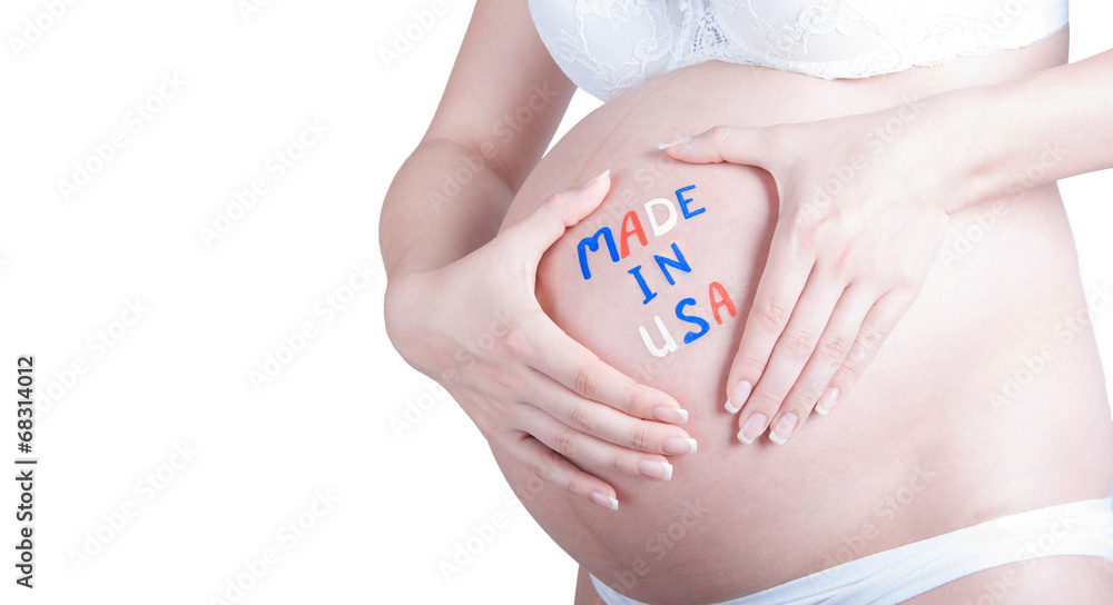 Pregnant belly with
