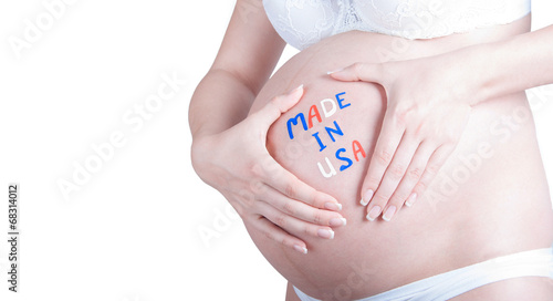 Obraz na płótnie Pregnant belly with