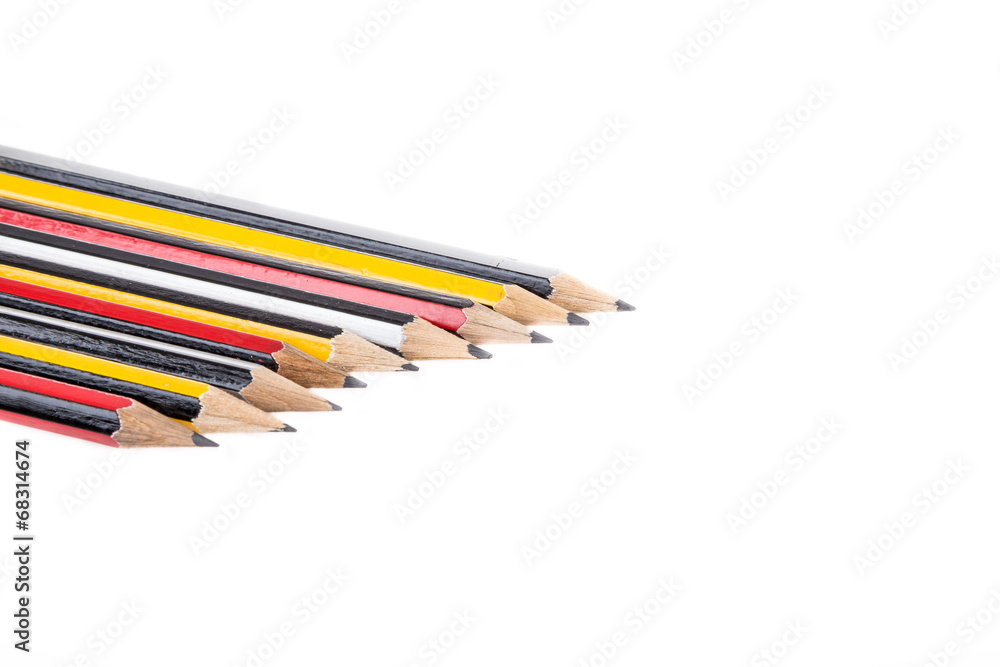colorful pencils on white