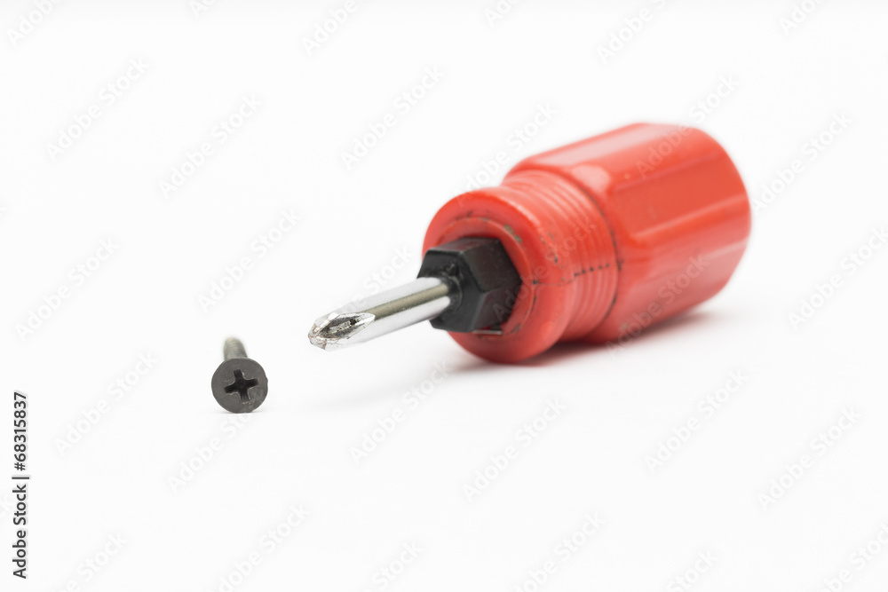 screwdriver on the white background screwdriver on the white background