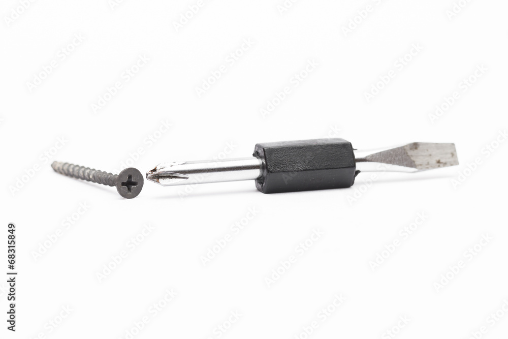 screwdriver on the white background screwdriver on the white background