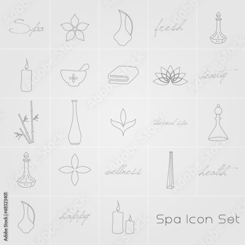 Vector illustration of various spa icons