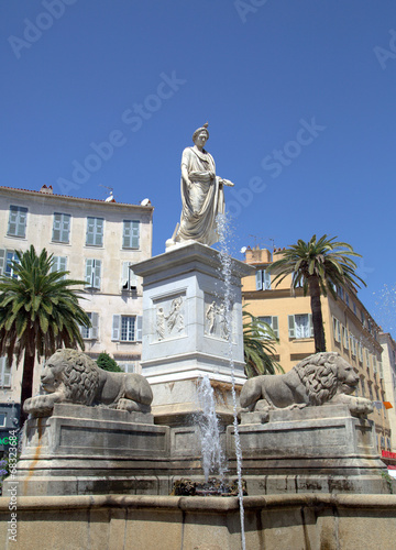 Foch square and bonaparte statue in in Ajaccio © kemaltaner