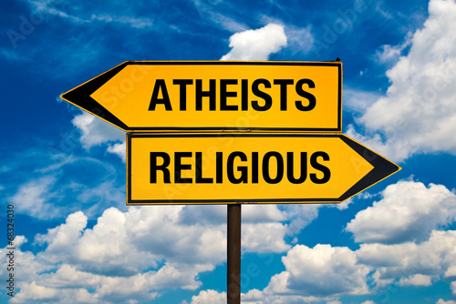 Tableau sur toile Atheists or Religious