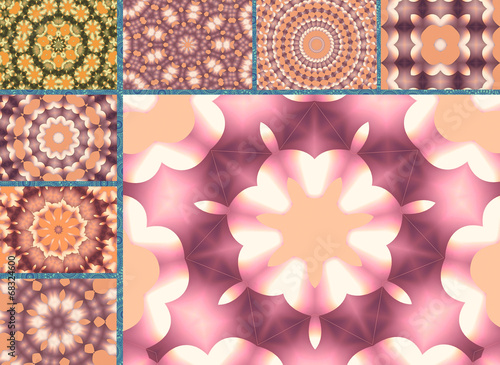 Quadro em tela Mandalas en patchwork