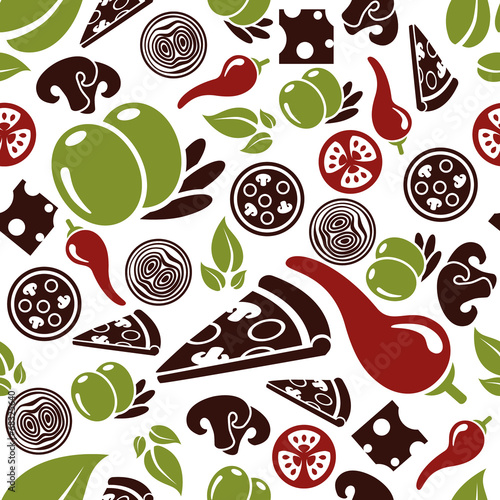 pizza seamless pattern