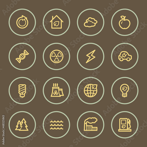 Eco web icons set, coffee series