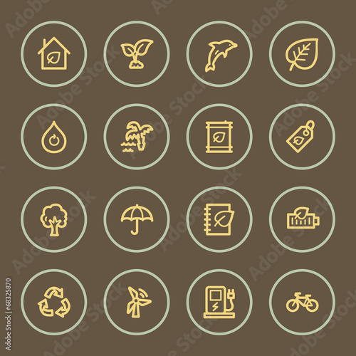 Eco web icons set, coffee series