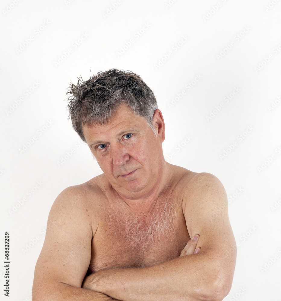 Handsome middle age man studio portrait on a white background Handsome middle age man studio portrait on a white background