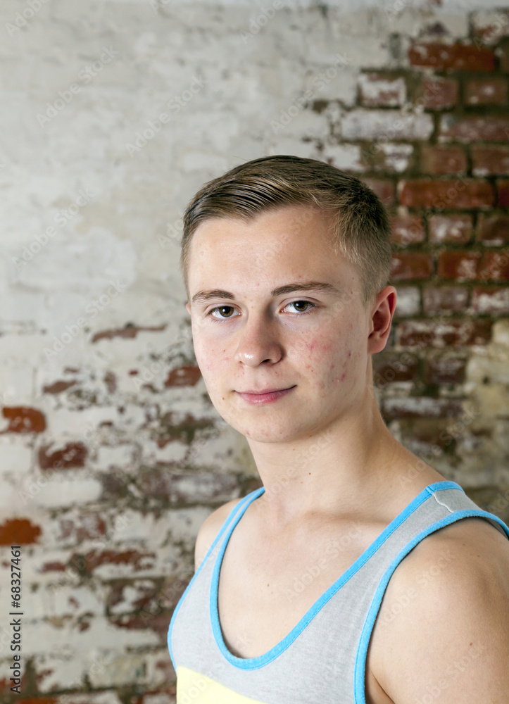 Portrait of a positive adolescent boy in puberty Portrait of a positive adolescent boy in puberty