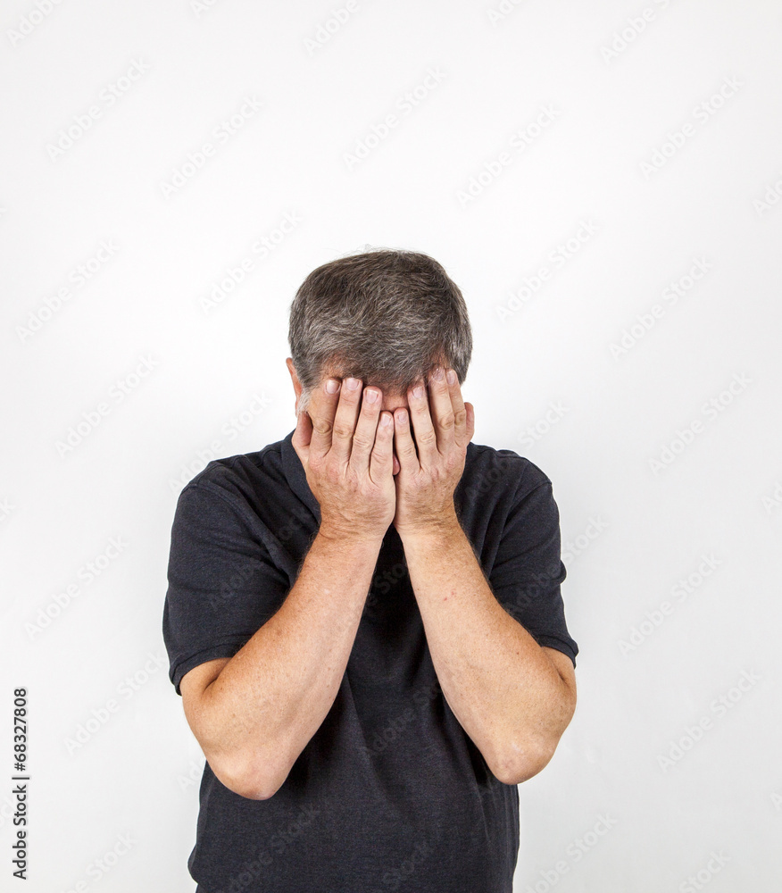 Handsome middle age man studio portrait on a white background Handsome middle age man studio portrait on a white background