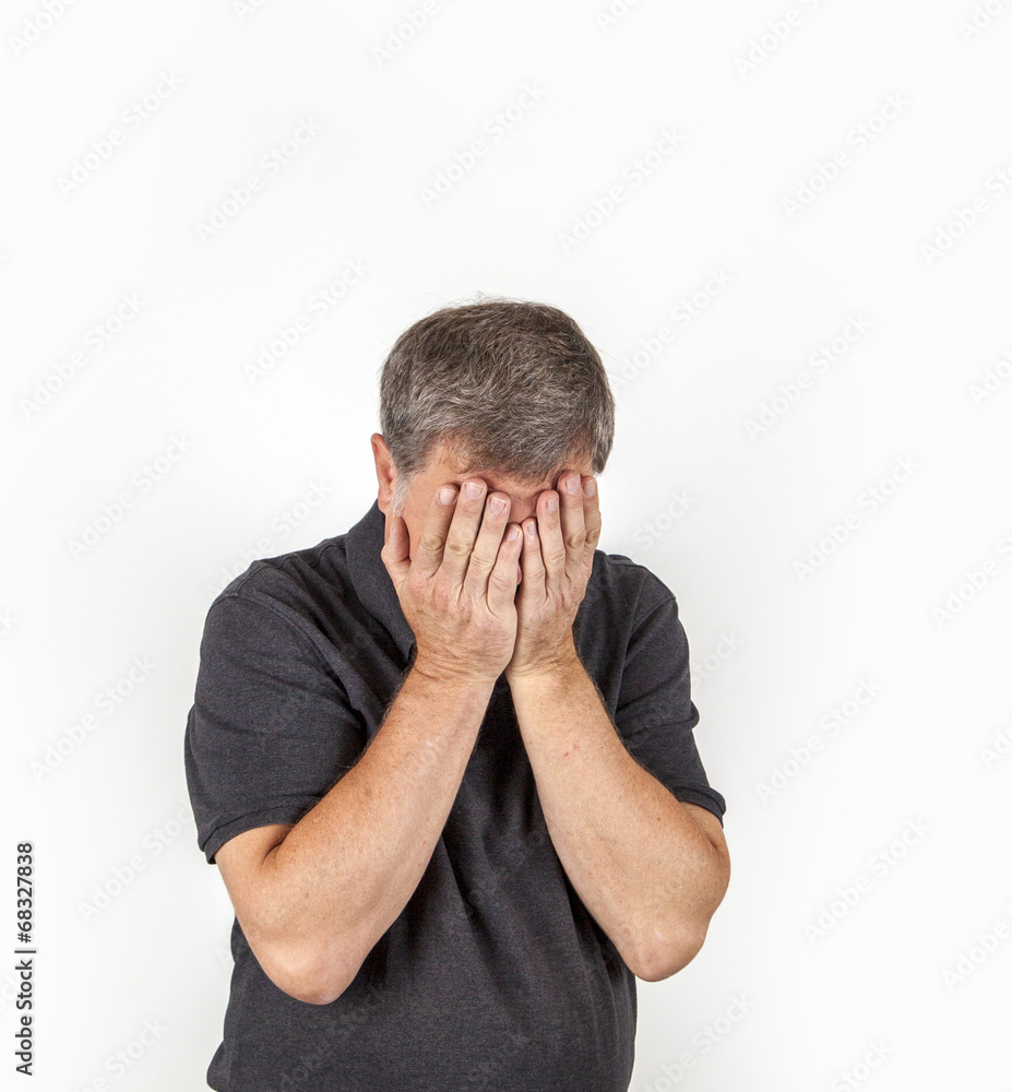 Handsome middle age man studio portrait on a white background Handsome middle age man studio portrait on a white background